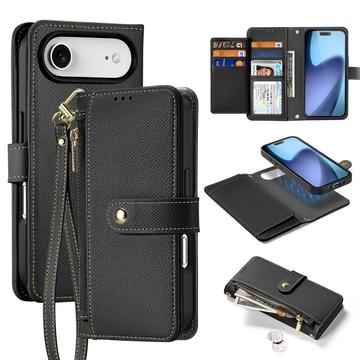 Étui portefeuille en cuir iPhone Air avec couverture magnétique Dux Ducis Lawa - Noir