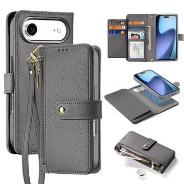 Étui portefeuille en cuir iPhone Air avec couverture magnétique Dux Ducis Lawa - Gris