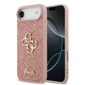 Coque iPhone Air Guess Fixed Glitter 4G Metal Logo - Rose