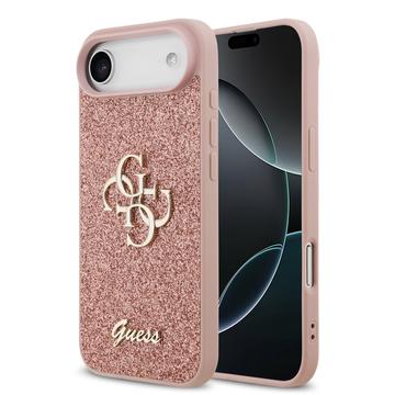 Coque iPhone Air Guess Fixed Glitter 4G Metal Logo - Rose