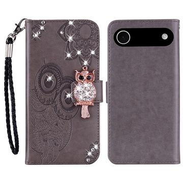 Etui hibou iPhone Air avec strass - Gris