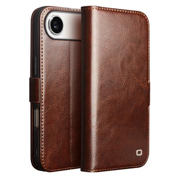 Etui Portefeuille iPhone Air en Cuir Qialino Classic - Marron Foncé