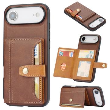Étui iPhone Air avec Portefeuille - Retro Style - Marron