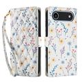 Étui portefeuille iPhone Air à motif floral rhombique