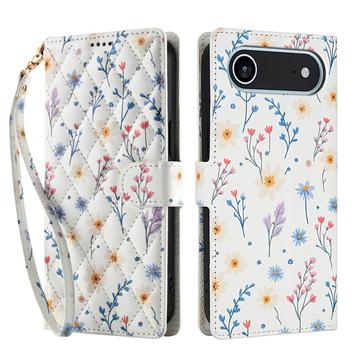 Étui portefeuille iPhone Air à motif floral rhombique