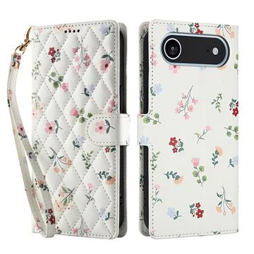 Étui portefeuille iPhone Air à motif floral rhombique - Roses