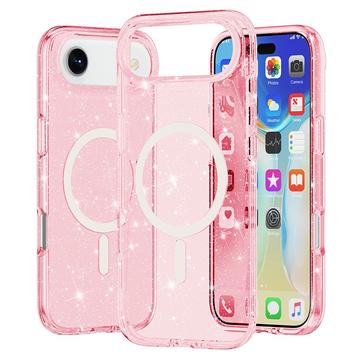 Coque Hybride iPhone Air - Série Stylish Glitter - Compatible avec MagSafe - Rose