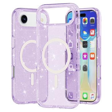 Coque Hybride iPhone Air - Série Stylish Glitter - Compatible avec MagSafe - Violete
