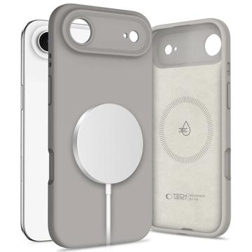 Coque iPhone Air en silicone liquide Tech-Protect - Compatible MagSafe - Gris pierre