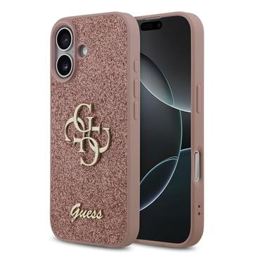 Coque iPhone 17 Guess Fixed Glitter 4G Metal Logo - Rose