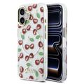 Coque hybride iPhone 17 Guess IML Glitter Cherry - Compatible MagSafe - Transparente