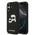 Coque en silicone liquide iPhone 17 Karl Lagerfeld Double Heads