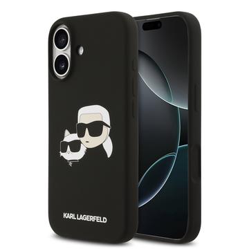 Coque en silicone liquide iPhone 17 Karl Lagerfeld Double Heads