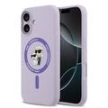 Coque iPhone 17 en silicone liquide MagSafe Karl Lagerfeld Karl and Choupette - Violete