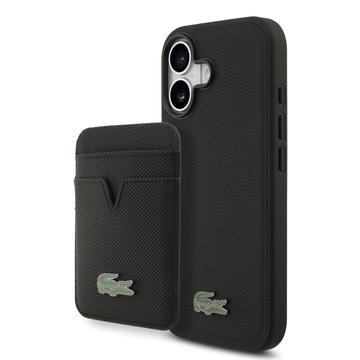 Coque MagSafe et porte-cartes magnétique iPhone 17 Lacoste Iconic Petit Pique - Noire