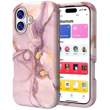 Coque Hybrid iPhone 17 Luxury Marble - Violet / Or
