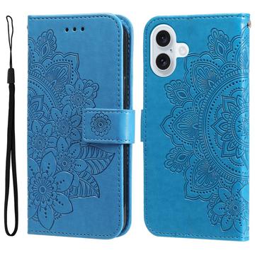 Étui Portefeuille iPhone 17 Mandala Série - Bleu