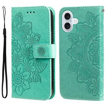 Étui Portefeuille iPhone 17 Mandala Série - Vert