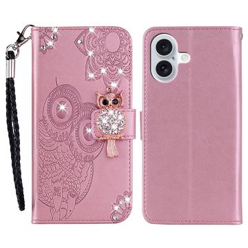 Etui hibou iPhone 17 avec strass - Rose Doré