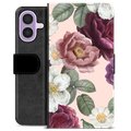 Étui Portefeuille Premium iPhone 17 - Fleurs Romantiques