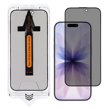 Protection d\'écran iPhone 17 en verre trempé Privacy avec outil d\'installation - 9H - Bord noir