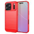 Coque iPhone 17 Pro en TPU Brossé - Fibre de Carbone