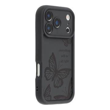Coque iPhone 17 Pro en TPU à imprimé papillon