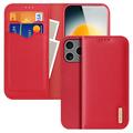 Etui Portefeuille iPhone 17 Pro en Cuir Dux Ducis Hivo - Rouge