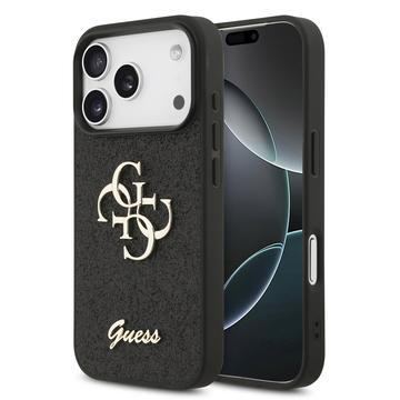Coque iPhone 17 Pro Guess Fixed Glitter 4G Metal Logo - Noire