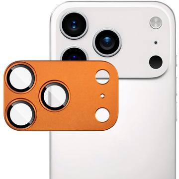 Protecteur d\'objectif d\'appareil photo iPhone 17 Pro Imak à couverture complète en métal et verre trempé - Orange
