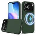 Coque iPhone 17 Pro en Silicone Liquide - Compatible MagSafe - Vert Foncé