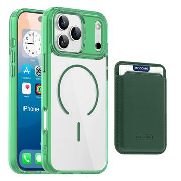 Coque MagSafe iPhone 17 Pro avec porte-cartes - Verte / Transparente