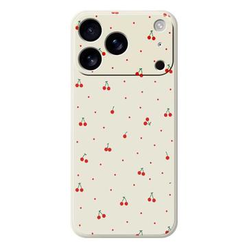 Coque iPhone 17 Pro Max en TPU à motif cerise - Beige
