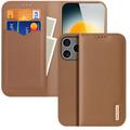 Etui Portefeuille iPhone 17 Pro Max en Cuir Dux Ducis Hivo - Marron