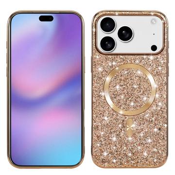Coque iPhone 17 Pro Max à paillettes électrolytiques - Compatible MagSafe - Or Rose