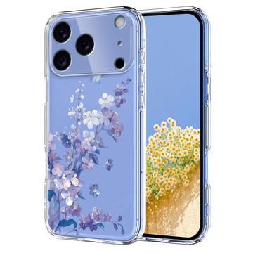 Coque iPhone 17 Pro Max en TPU à motif floral - Violete