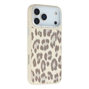 Coque hybride magnétique iPhone 17 Pro Max Jaucase Imprimé léopard - Blanche