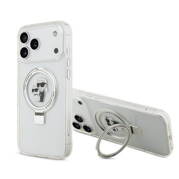 iPhone 17 Pro Max Karl Lagerfeld Ringstand Karl & Choupette Mag Case - Blanc