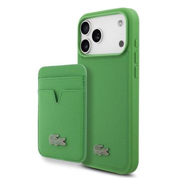 Coque MagSafe et porte-cartes magnétique iPhone 17 Pro Max Lacoste Iconic Petit Pique - Verte