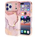 Coque Hybrid iPhone 17 Pro Max en Marbre de Luxe - Rose / Ore