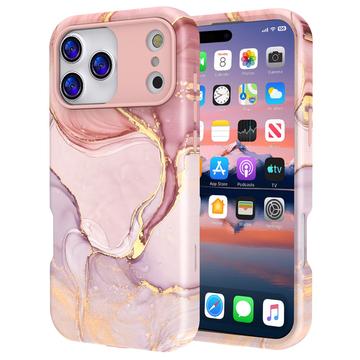 Coque Hybrid iPhone 17 Pro Max en Marbre de Luxe - Rose / Ore