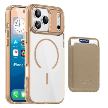 Coque MagSafe iPhone 17 Pro Max avec porte-cartes - Or du désert / Transparente