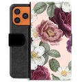 Étui Portefeuille Premium iPhone 17 Pro Max - Fleurs Romantiques