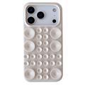 Coque iPhone 17 Pro Max en silicone avec ventouse - Blanc antique