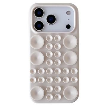 Coque iPhone 17 Pro Max en silicone avec ventouse - Blanc antique