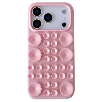 Coque iPhone 17 Pro Max en silicone avec ventouse - Rose