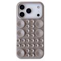 Coque iPhone 17 Pro Max en silicone avec ventouse - Gris titane