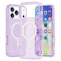 Coque Hybride iPhone 17 Pro Max - Série Stylish Glitter - Compatible avec MagSafe - Violete