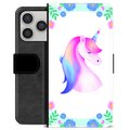Étui Portefeuille Premium iPhone 17 Pro - Licorne