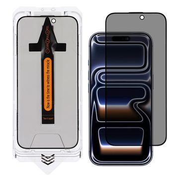 Protection d\'écran iPhone 17 Pro en verre trempé Privacy avec outil d\'installation - 9H - Bord noir
